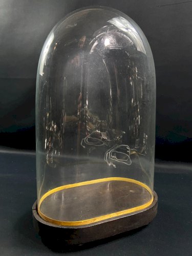 Globe XIXe en verre sur socle en bois noirci Napoléon III