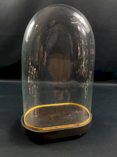 Globe XIXe en verre sur socle en bois noirci Napoléon III