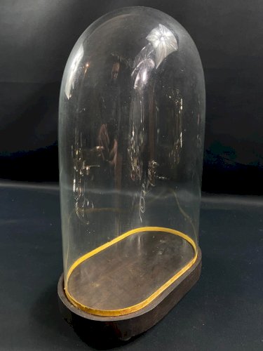 Globe XIXe en verre sur socle en bois noirci Napoléon III