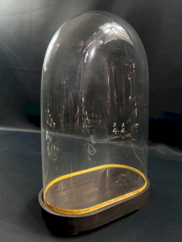 Globe XIXe en verre sur socle en bois noirci Napoléon III