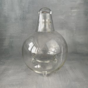 Old fly catcher / glass tripod fly / wasp trap Height 17 cm