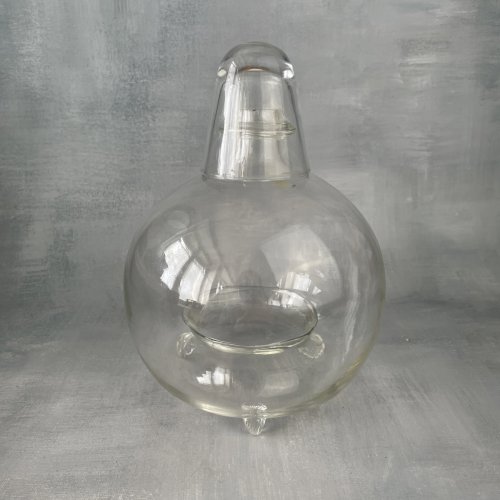 Gobe mouches ancien / piège à mouches / guêpes en verre tripode Haut. 17 cm