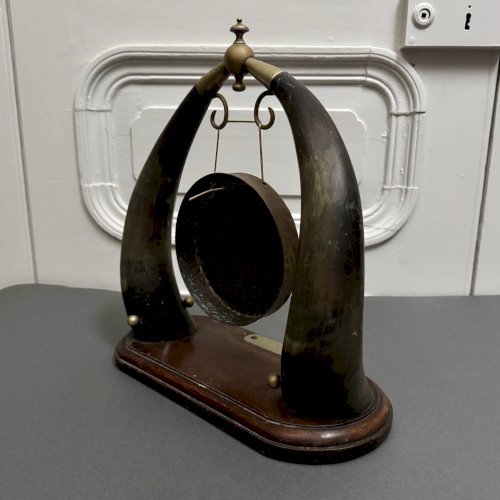 Gong de table anglais en métal et cuivre XIXe M3944