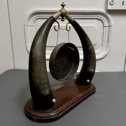 Gong de table anglais en métal et cuivre XIXe M3944