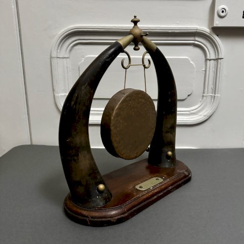 Gong de table anglais en métal et cuivre XIXe M3944
