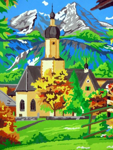 Gouache art naïf brésilien XX° VUE d'un VILLAGE signée Carlito Menezes de Sousa