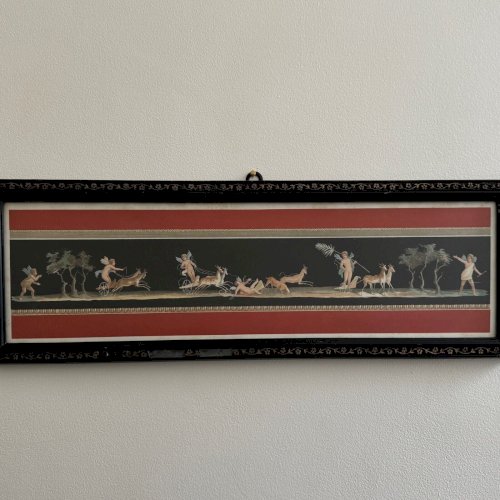 Gouache ou aquarelle représentant des scènes de Pompéi fin XIXe A5634