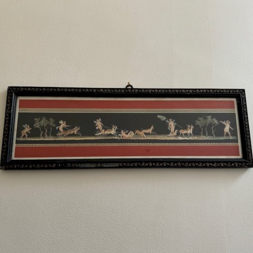 Gouache ou aquarelle représentant des scènes de Pompéi fin XIXe A5634