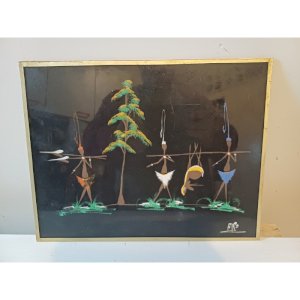 Gouache on African Canvas signed: BIRO