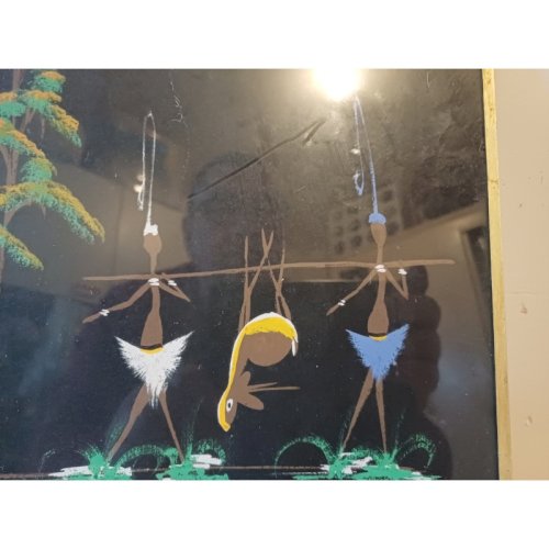 Gouache sur Toile Africaine signée : BIRO