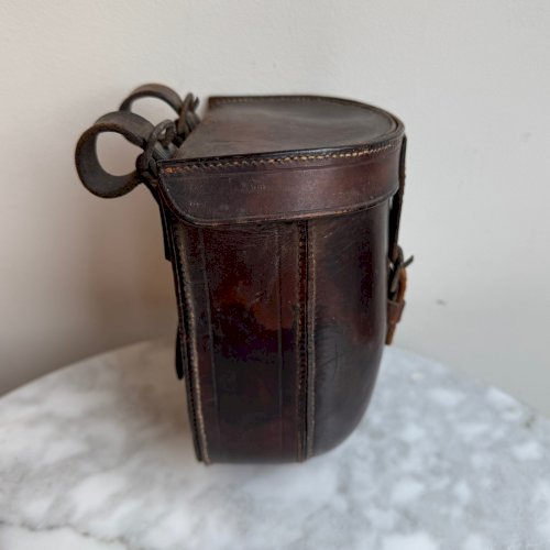 Gourde de chasse anglaise avec étui en cuir James Dixon & Sons Sheffield M3915