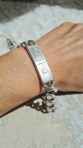 gourmette homme en argent monogramme GG 62.31 Grs