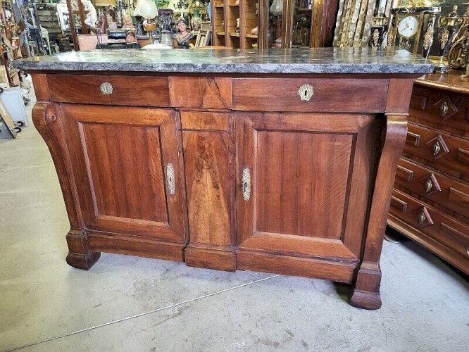 GRAND BAHUT 2 PORTES 2 TIROIRS EN NOYER EPOQUE RESTAURATION A CROSSE