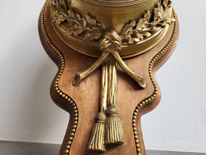 GRAND BAROMETRE EN BRONZE ET BOIS STYLE LOUIS XVI PHBN