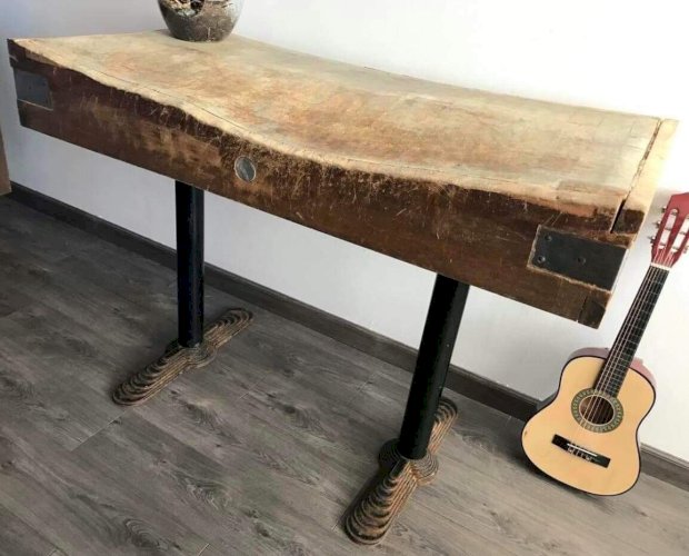 Grand Billot De Boucher, Meuble De Metier Ancien