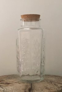 Grand bocal rétro vintage motifs fruits en relief