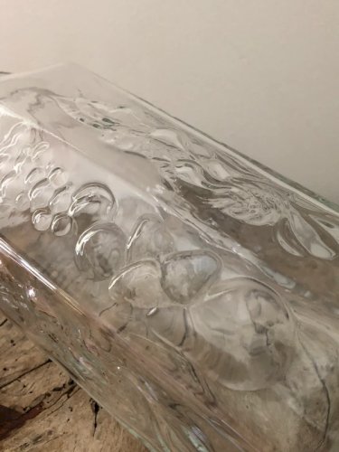 Grand bocal rétro vintage motifs fruits en relief