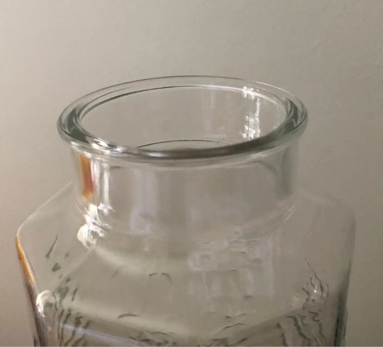 Grand bocal rétro vintage motifs fruits en relief