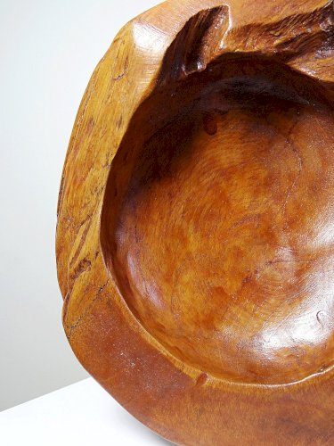 Grand bol à noix ou vide poche vintage en bois de Teck Italie années 60-70