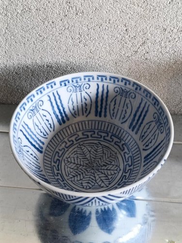 grand bol en porcelaine chinois decor feuillage en bon etat