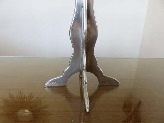 GRAND BOUGEOIR SCANDINAVE EN ALUMINIUM MASSIF DE STYLE BAROQUE ANNEES 80 VINTAGE