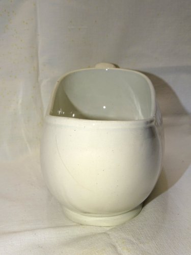 -GRAND BOURDALOUE CERAMIQUE MOULIN DES LOUPS POT DE CHAMBRE FEMININ XIXe   D