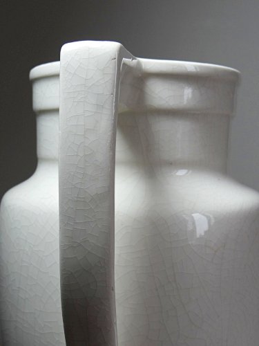 Grand broc de toilette art déco ancien faïence craquelée