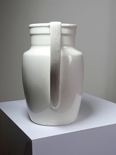 Grand broc de toilette art déco ancien faïence craquelée