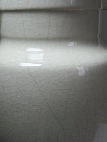 Grand broc de toilette art déco ancien faïence craquelée