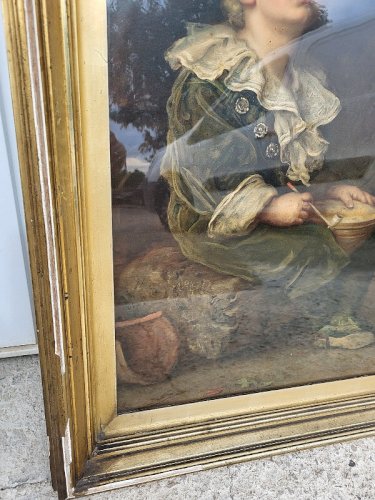 GRAND CADRE CHROMO SOUS VERRE D'APRES SIR JOHN EVERETT MILLAIS