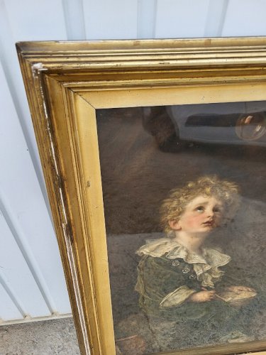 GRAND CADRE CHROMO SOUS VERRE D'APRES SIR JOHN EVERETT MILLAIS