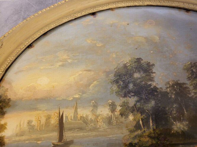 GRAND CADRE FIXE SOUS VERRE ANCIEN