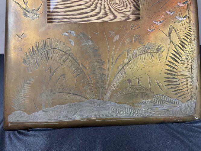 GRAND CADRES PORTE PHOTO EN BRONZE DÉCOR DINANDERIES ASIE..….FIN XIXeme SIÈCLE