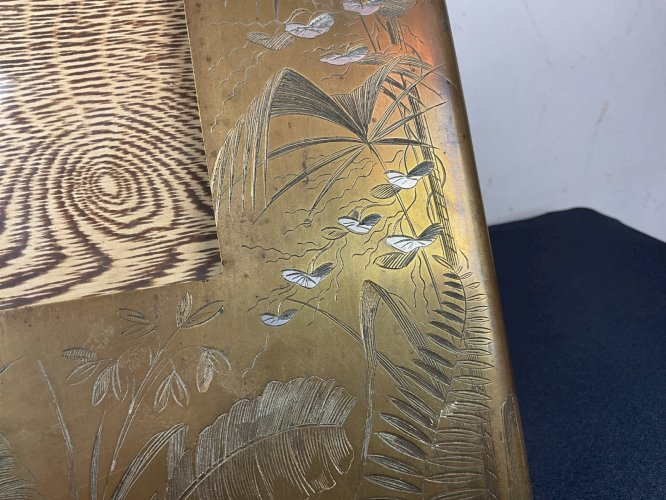 GRAND CADRES PORTE PHOTO EN BRONZE DÉCOR DINANDERIES ASIE..….FIN XIXeme SIÈCLE