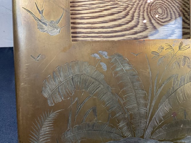 GRAND CADRES PORTE PHOTO EN BRONZE DÉCOR DINANDERIES ASIE..….FIN XIXeme SIÈCLE