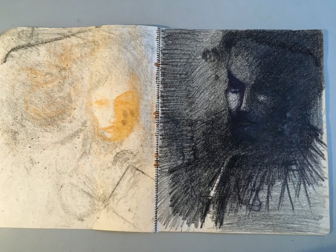 Grand CARNET De Schintone DESSINs 1960 Craie Grasse Portrait Expressioniste