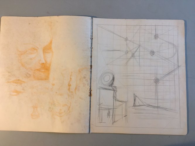 Grand CARNET De Schintone DESSINs 1960 Craie Grasse Portrait Expressioniste