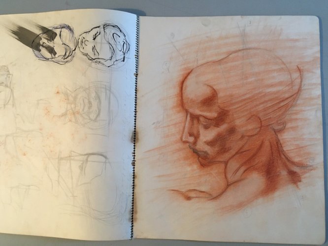 Grand CARNET De Schintone DESSINs 1960 Craie Grasse Portrait Expressioniste