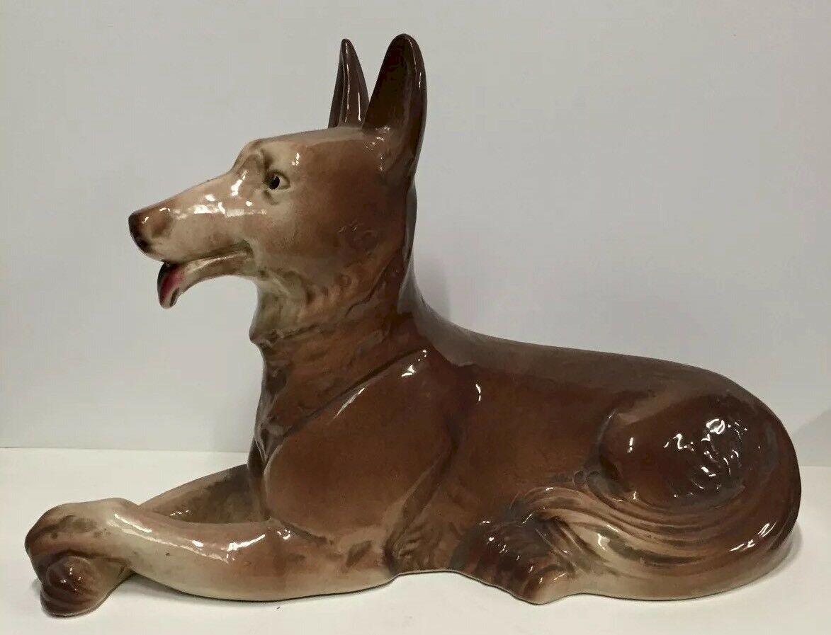 Paire de Chiens Vintage en Faience Style Staffordshire - Vintage French