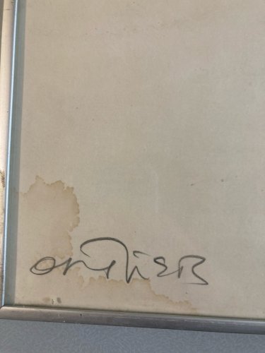 Grand Collage Dessin Original À Identifier, Art. 1970 Ancien Signé