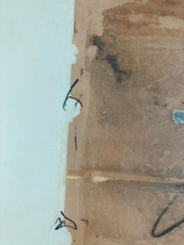 Grand Collage Dessin Original À Identifier, Art. 1970 Ancien Signé