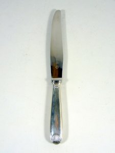 Large silver-plated table knife Christofle Vendôme model signed L - 24.8 cm