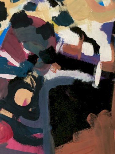 Grand Dessin Abstrait Gouache Papier 1970 Abstraction A Identifier Ancien