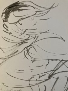 Grand Dessin Daniel Schintone DESSIN Encre  Portrait Expressioniste Femme Art