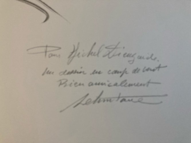 Grand Dessin Daniel Schintone DESSIN Encre  Portrait Expressioniste Femme Vent