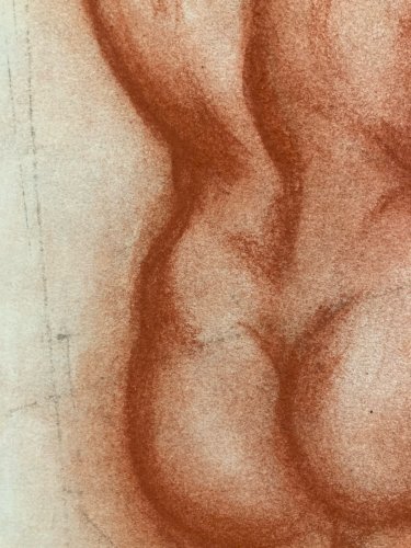 Grand Dessin Fusain Sur Papier Femme Nue Erotique Nu 1970 A Identifier Art