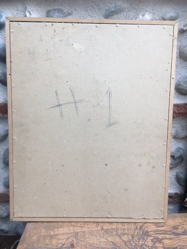 Grand Dessin Homme Nu 1946 Agenouillé Mine Plomb Fusain XXe A Identifier