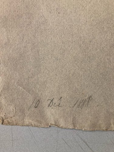 Grand Dessin Mine De Plomb xixe Crayon portrait Homme art buste 1888 Drawing Old
