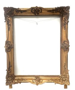 Large wooden frame with gilded stucco from the 19th century