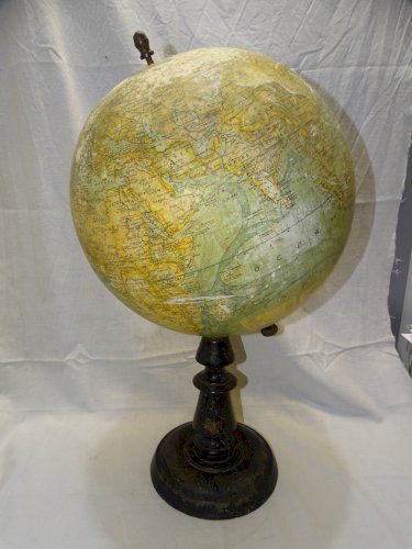 -GRAND GLOBE TERRESTRE J.FOREST NAPOLEON III XIXe Pied BOIS NOIRCI COLLECTION